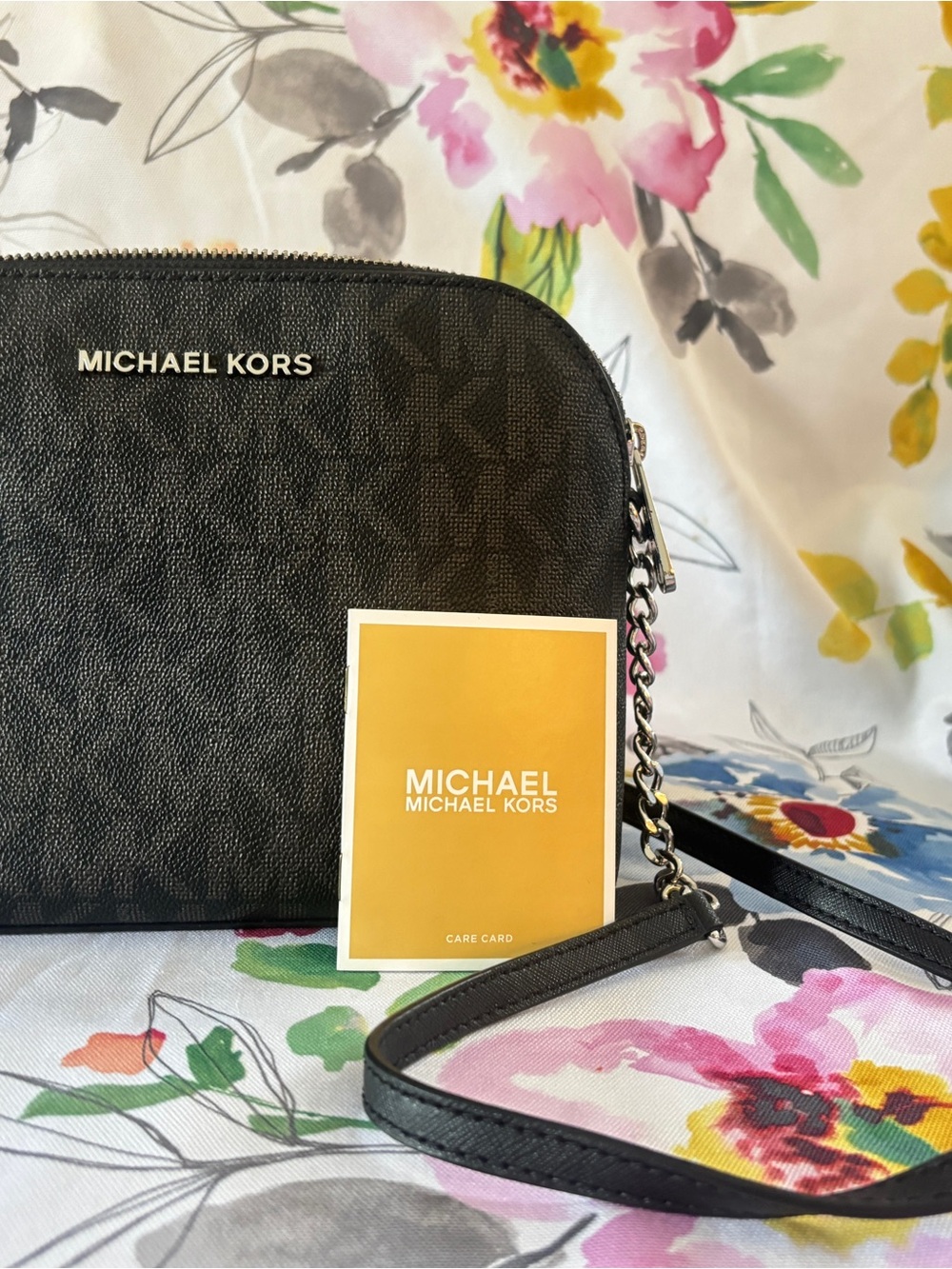 Michael Kors - Black & Grey Signature Logo Dome Crossbody Bag
